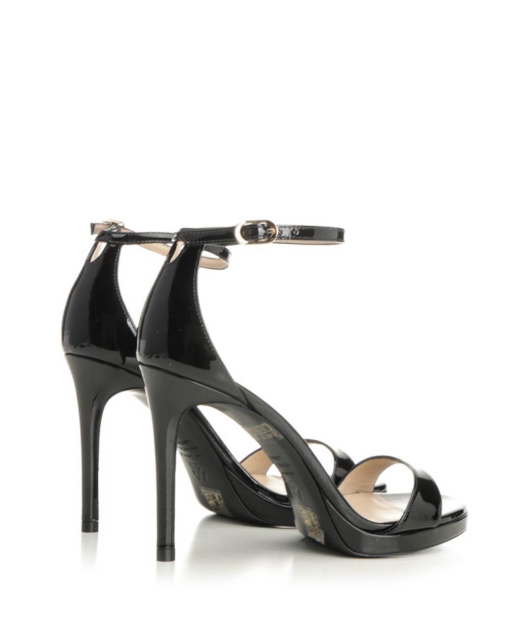 STUART WEITZMAN Черные кожаные босоножки, фото 3