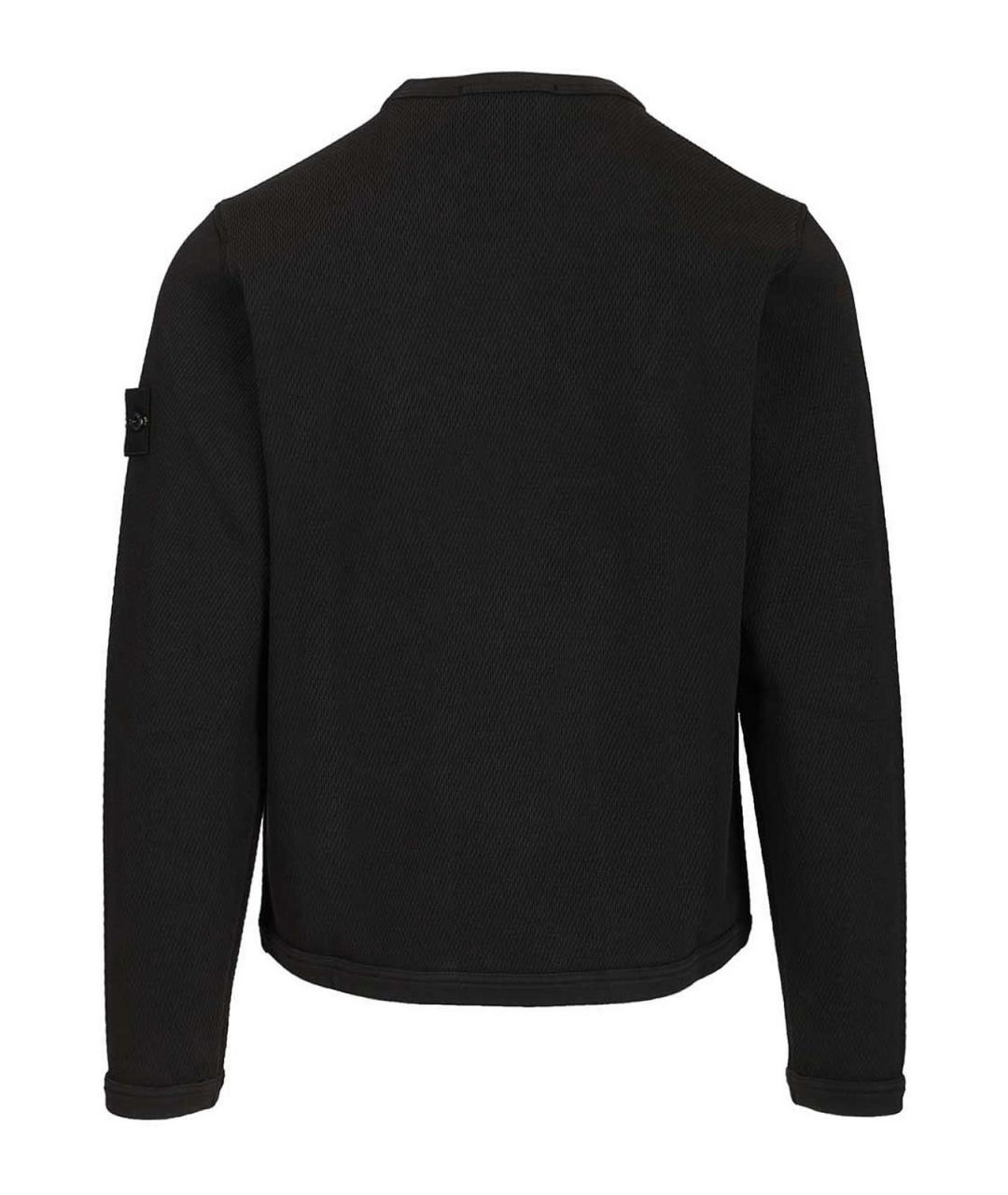 STONE ISLAND Черный хлопковый джемпер / свитер, фото 2