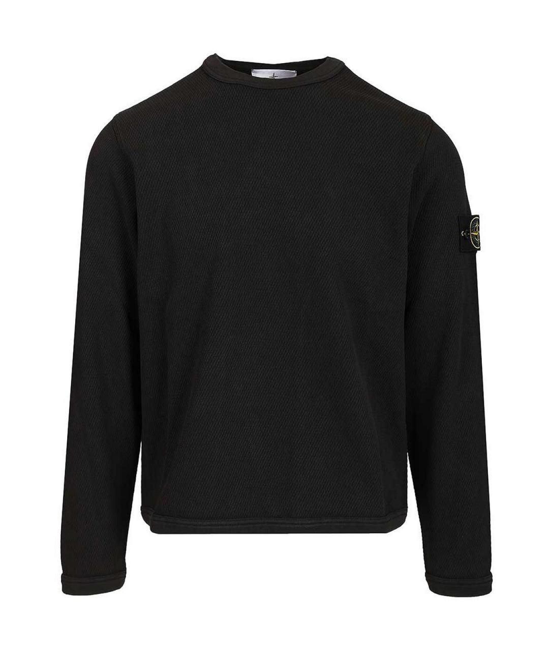 STONE ISLAND Черный хлопковый джемпер / свитер, фото 1