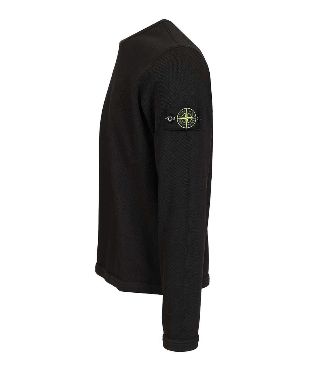 STONE ISLAND Черный хлопковый джемпер / свитер, фото 3