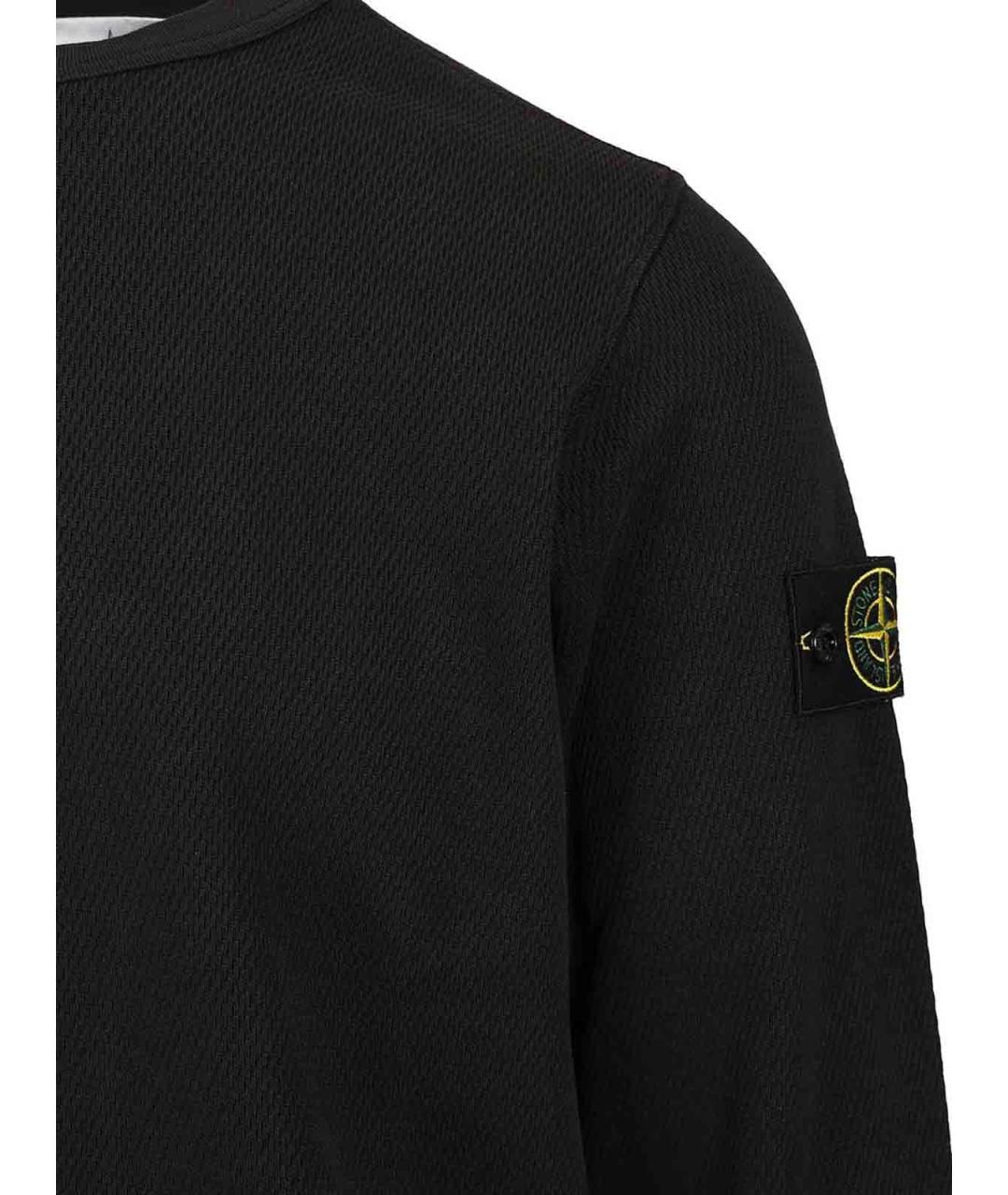 STONE ISLAND Черный хлопковый джемпер / свитер, фото 4