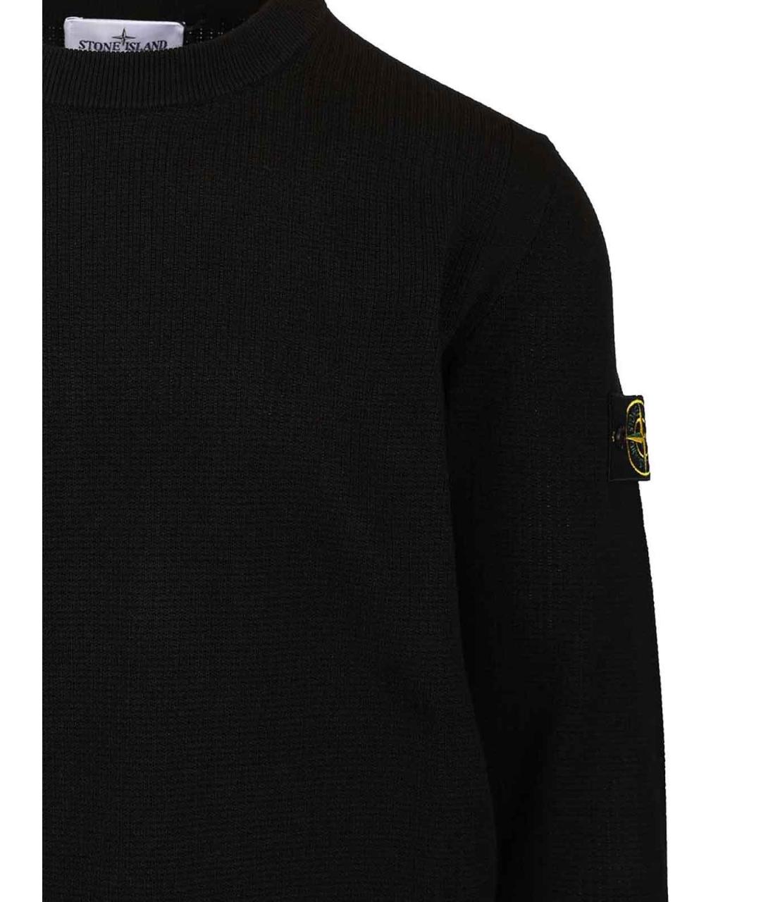 STONE ISLAND Черный хлопковый джемпер / свитер, фото 3