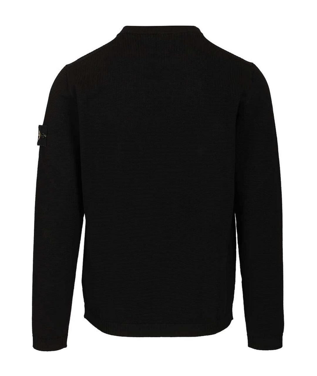 STONE ISLAND Черный хлопковый джемпер / свитер, фото 2