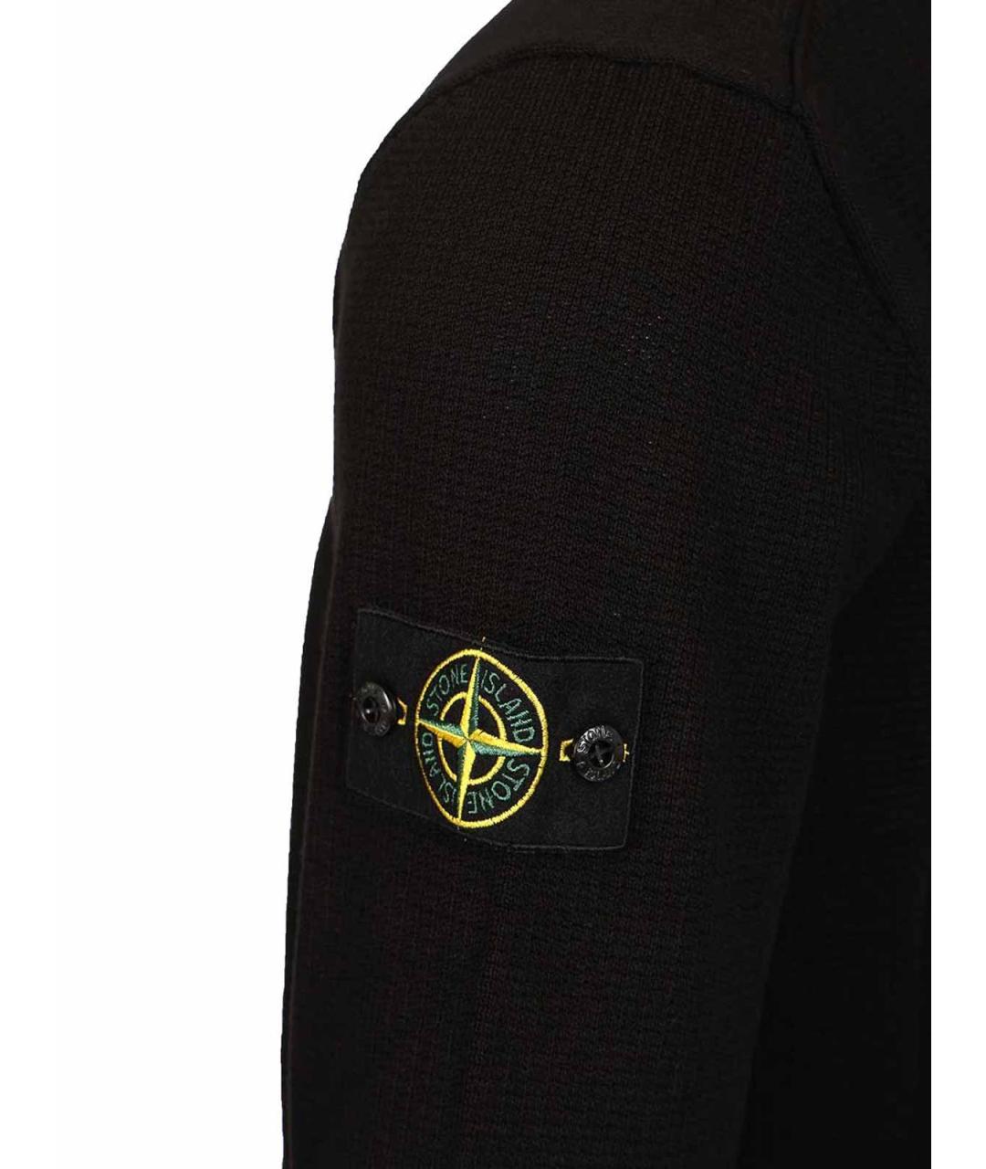 STONE ISLAND Черный хлопковый джемпер / свитер, фото 4
