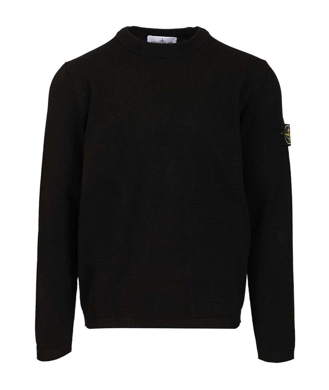 STONE ISLAND Черный хлопковый джемпер / свитер, фото 1