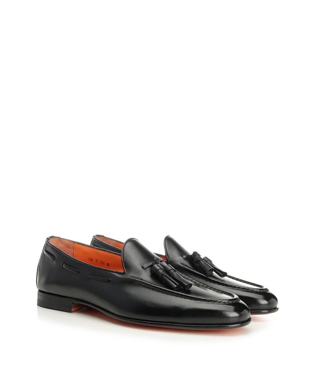 SANTONI Черные кожаные лоферы, фото 2