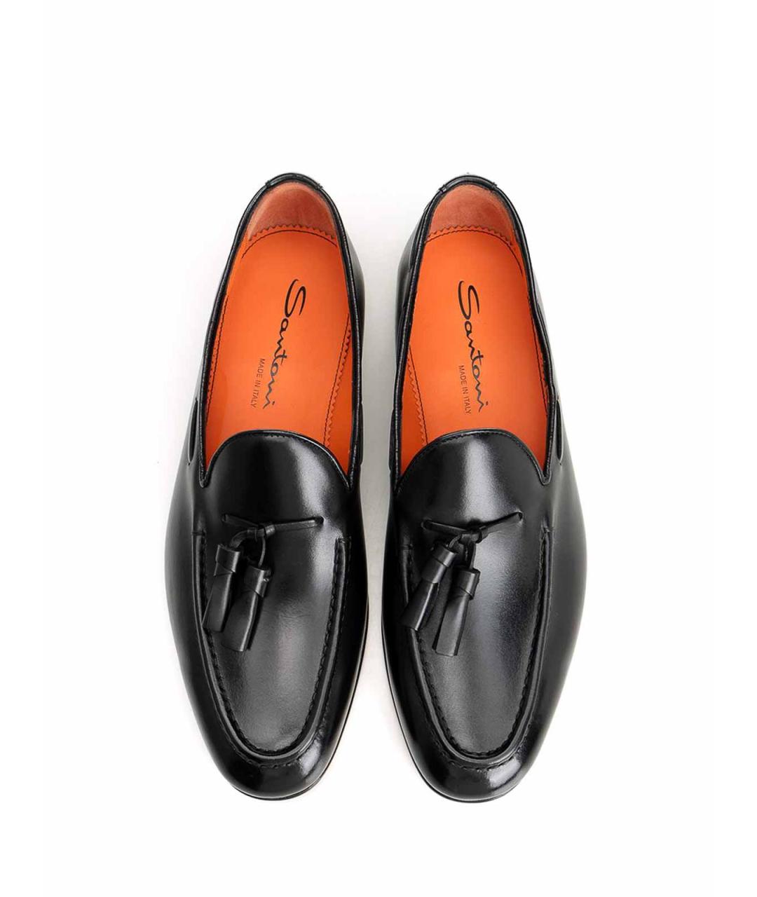 SANTONI Черные кожаные лоферы, фото 5