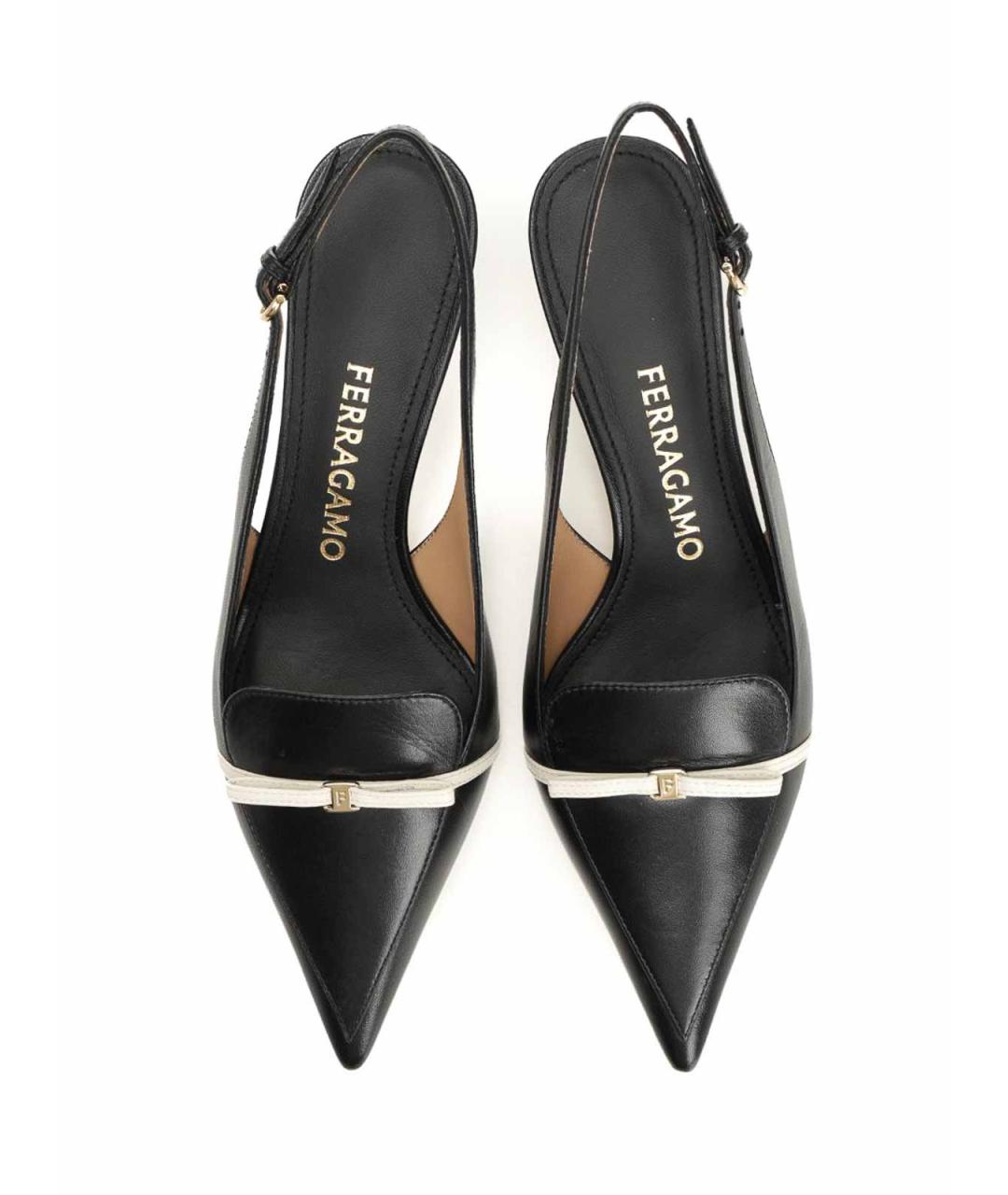 FERRAGAMO Черные кожаные туфли, фото 5