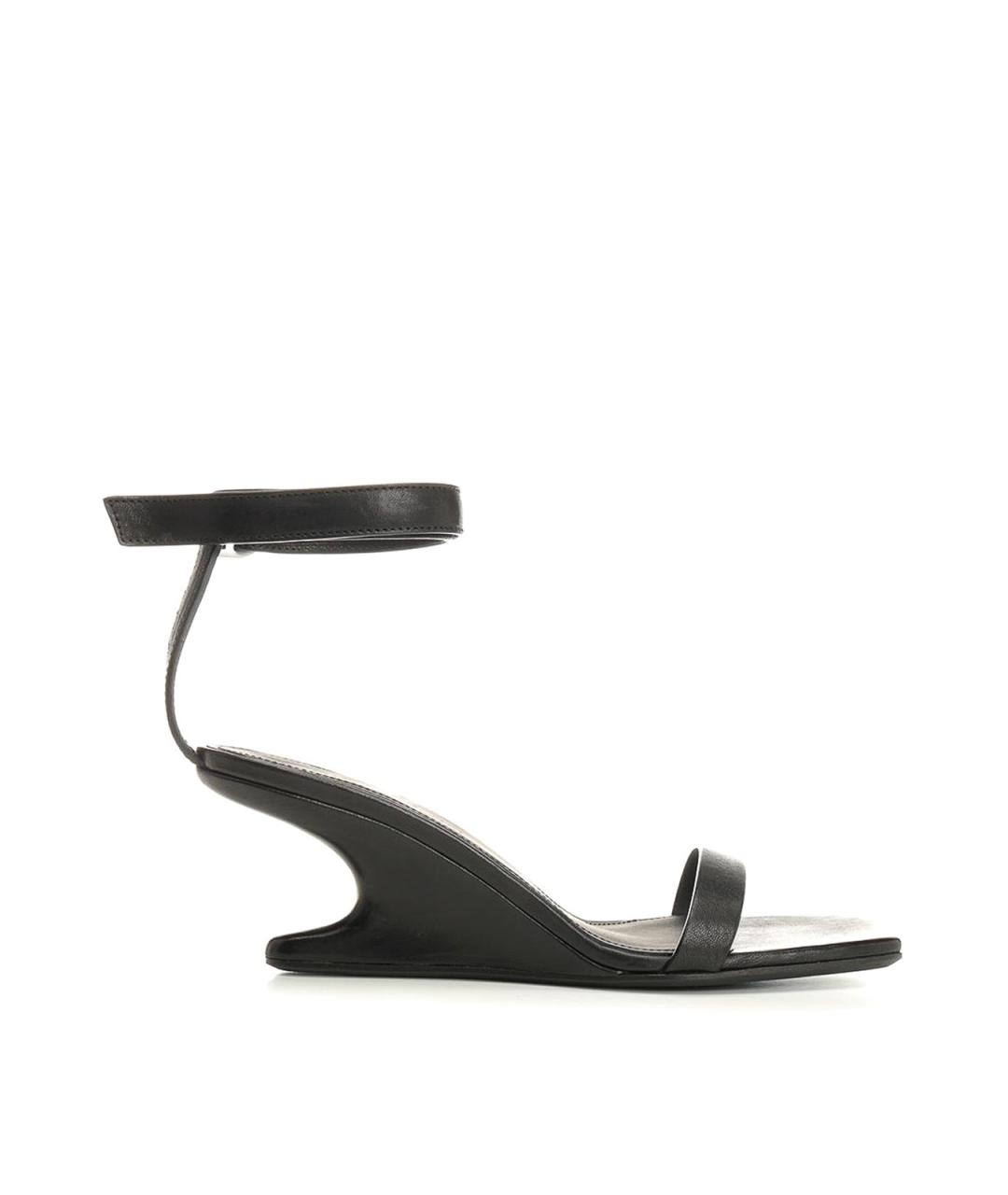 RICK OWENS Черные кожаные босоножки, фото 1