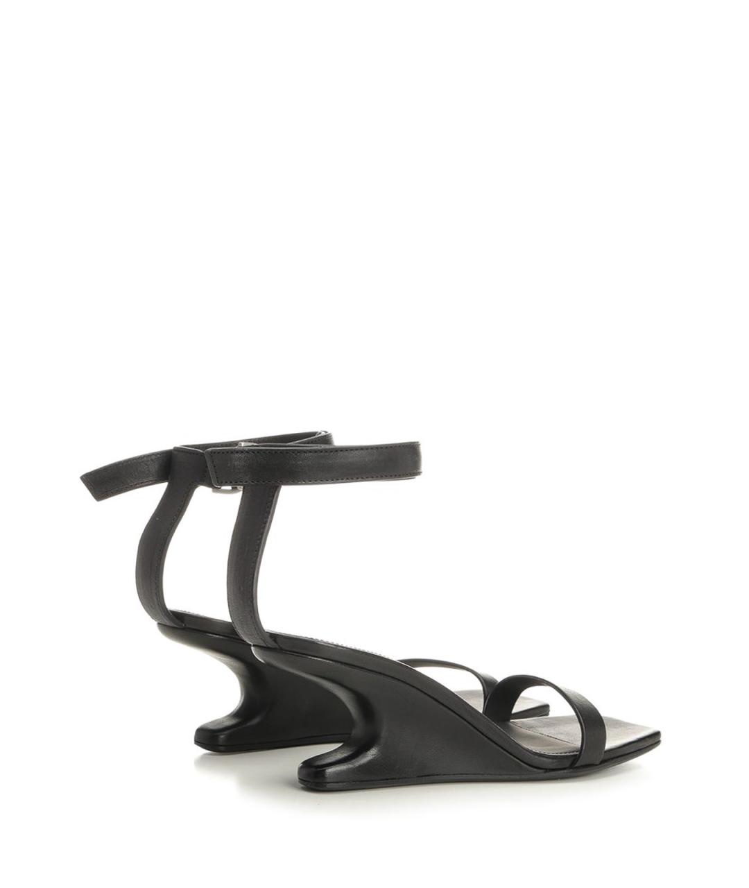 RICK OWENS Черные кожаные босоножки, фото 2
