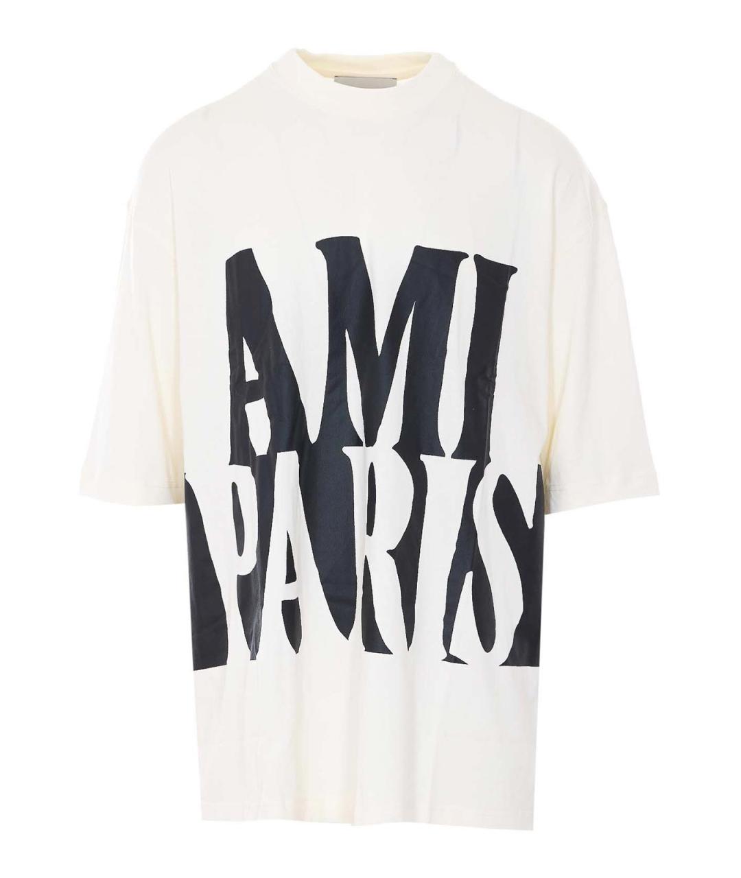 Ami Paris Белая хлопковая футболка, фото 1