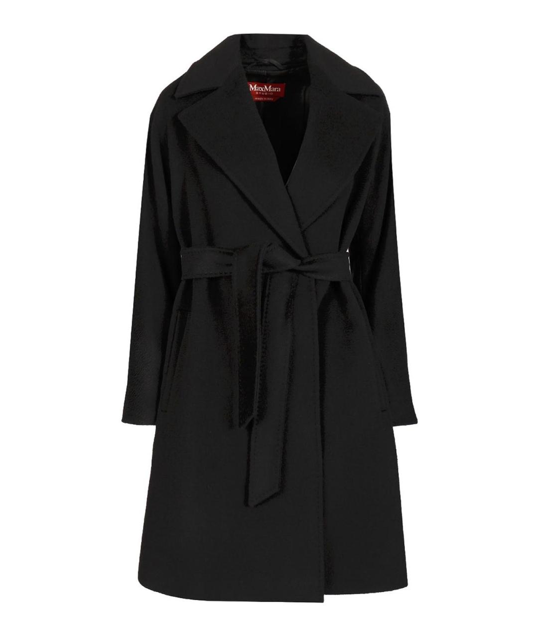 MAX MARA STUDIO Черное шерстяное пальто, фото 1