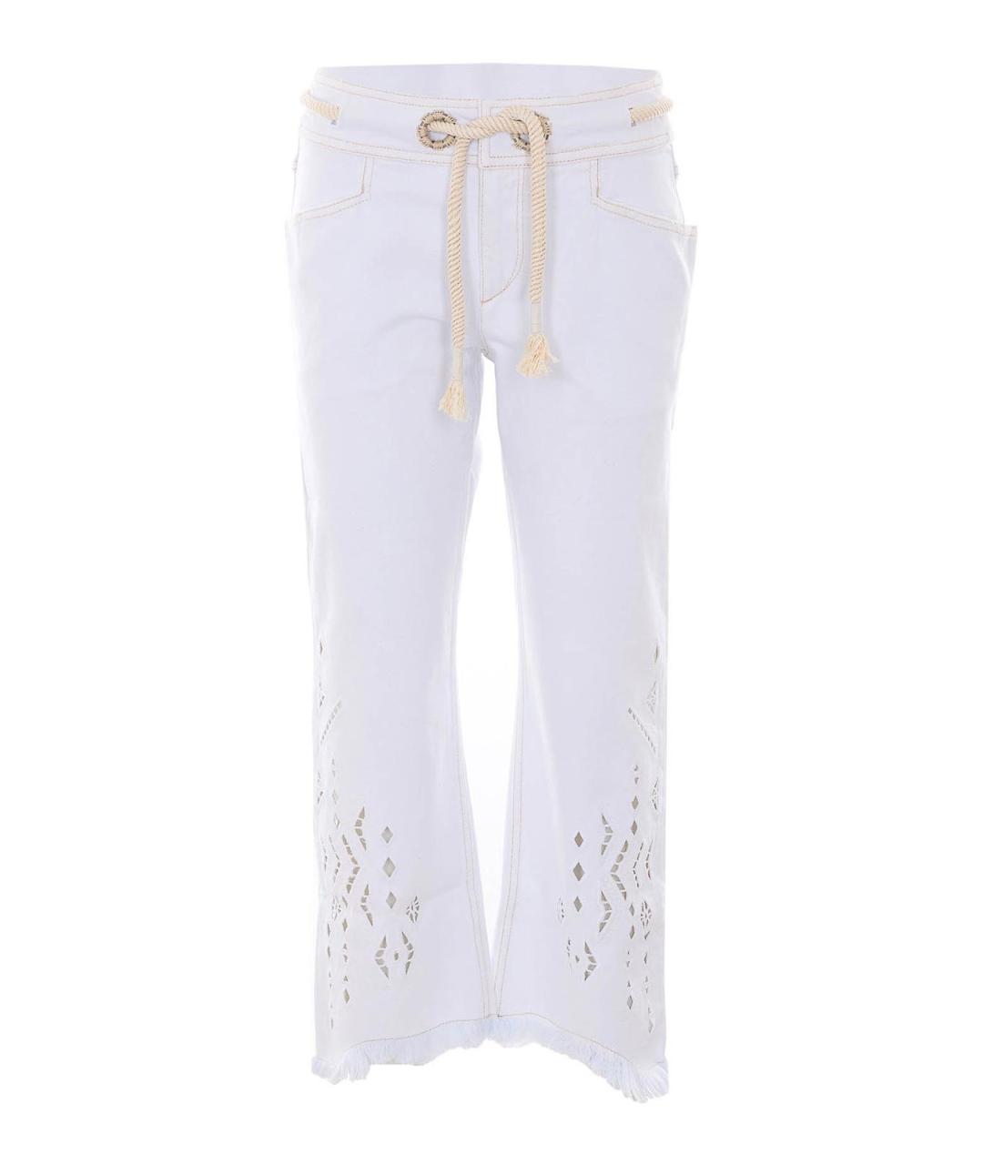 ISABEL MARANT Белые хлопковые прямые джинсы, фото 1