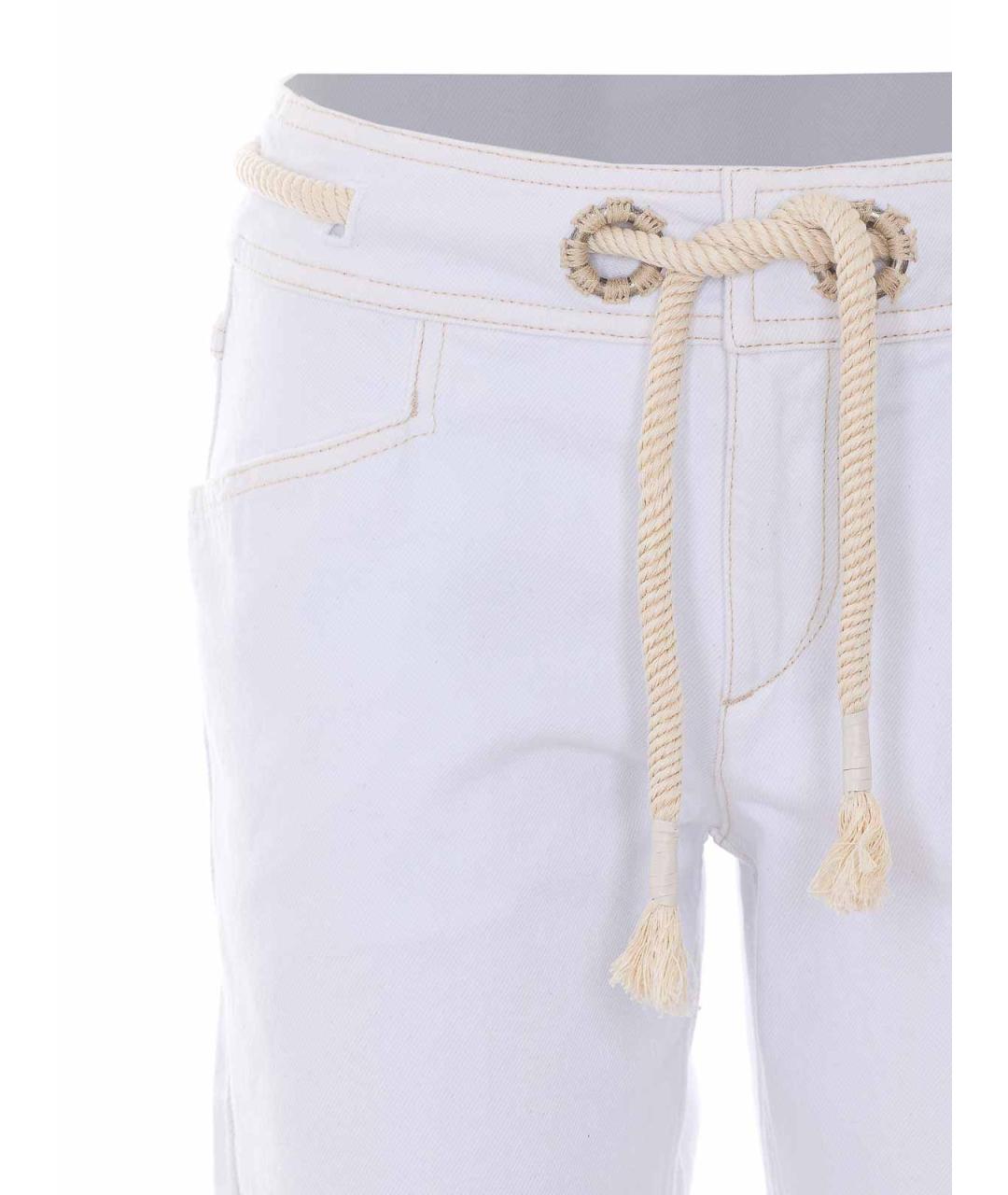 ISABEL MARANT Белые хлопковые прямые джинсы, фото 4