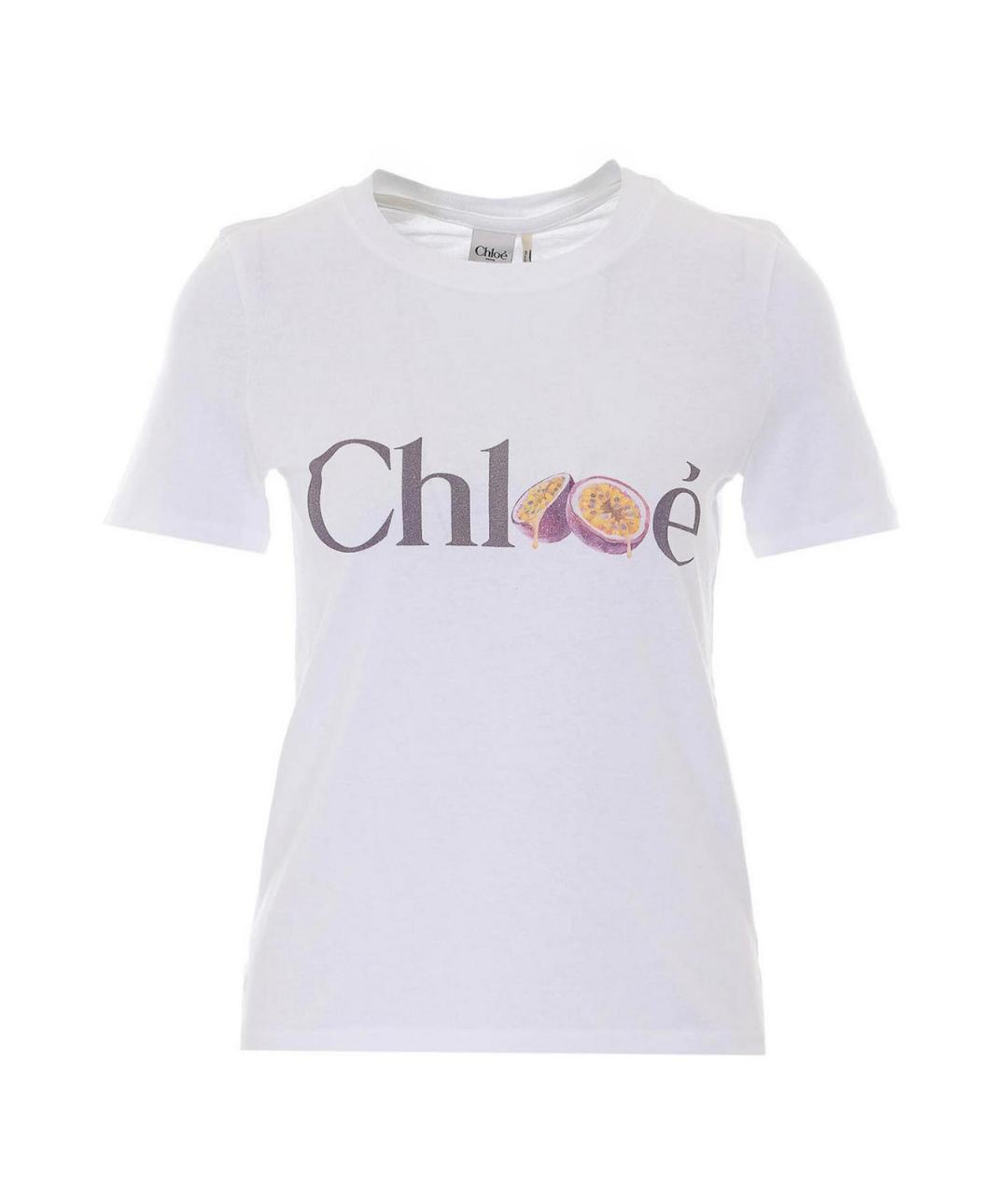 CHLOE Белая хлопковая футболка, фото 1