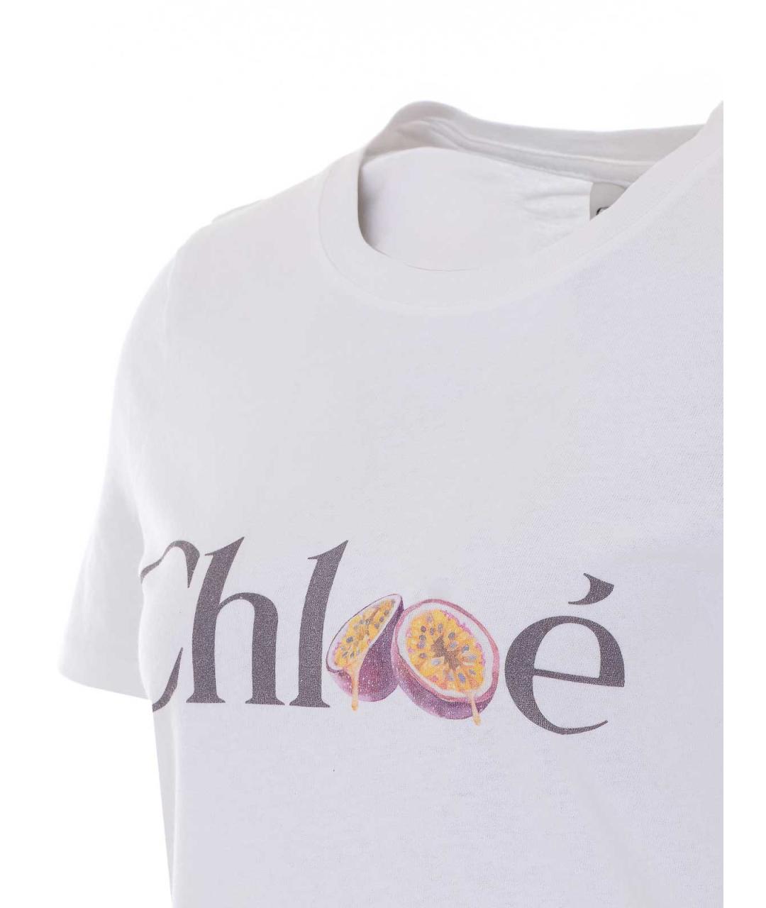 CHLOE Белая хлопковая футболка, фото 3