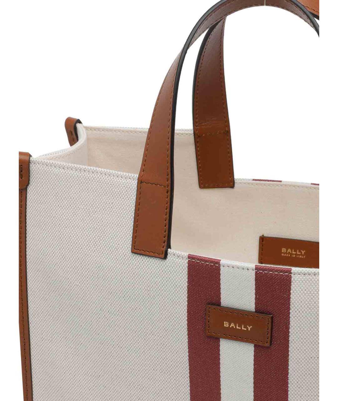BALLY Белая кожаная сумка тоут, фото 4