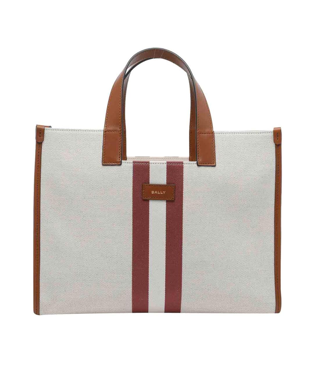 BALLY Белая кожаная сумка тоут, фото 1