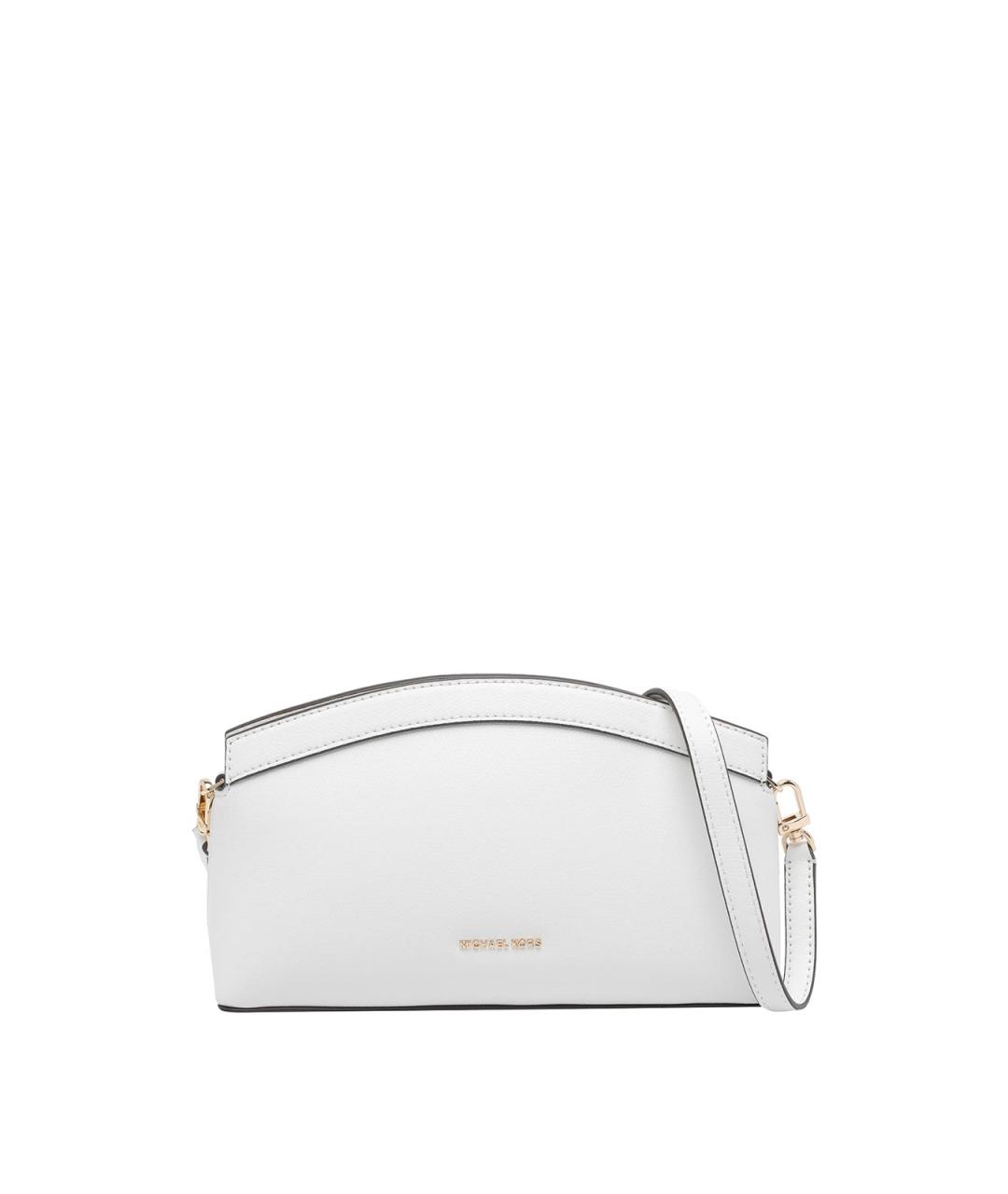 MICHAEL MICHAEL KORS Белая кожаная сумка через плечо, фото 4