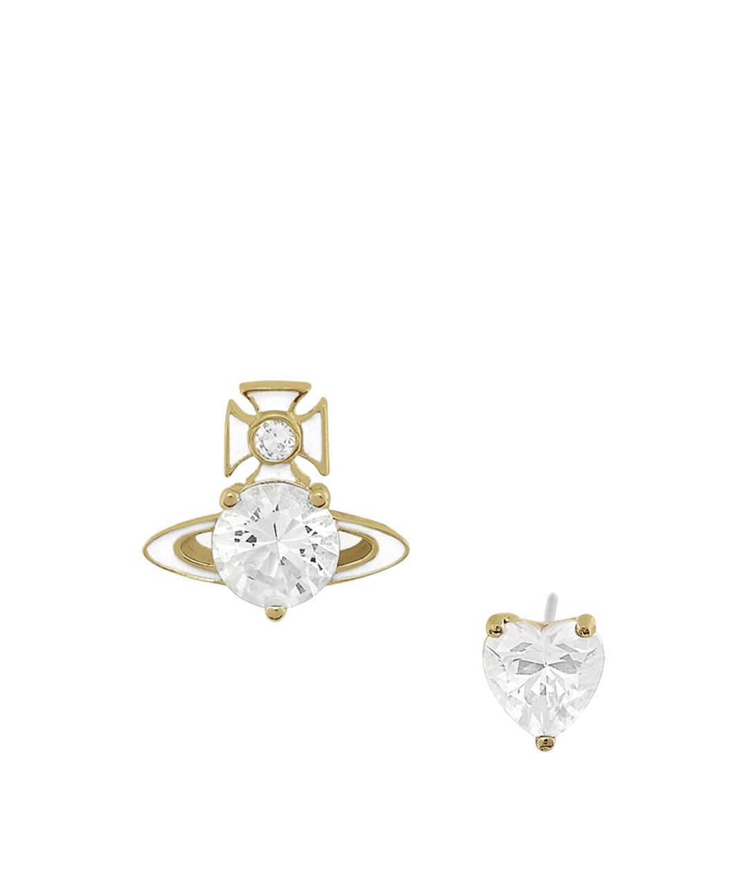 VIVIENNE WESTWOOD Белые серьги из желтого золота, фото 1