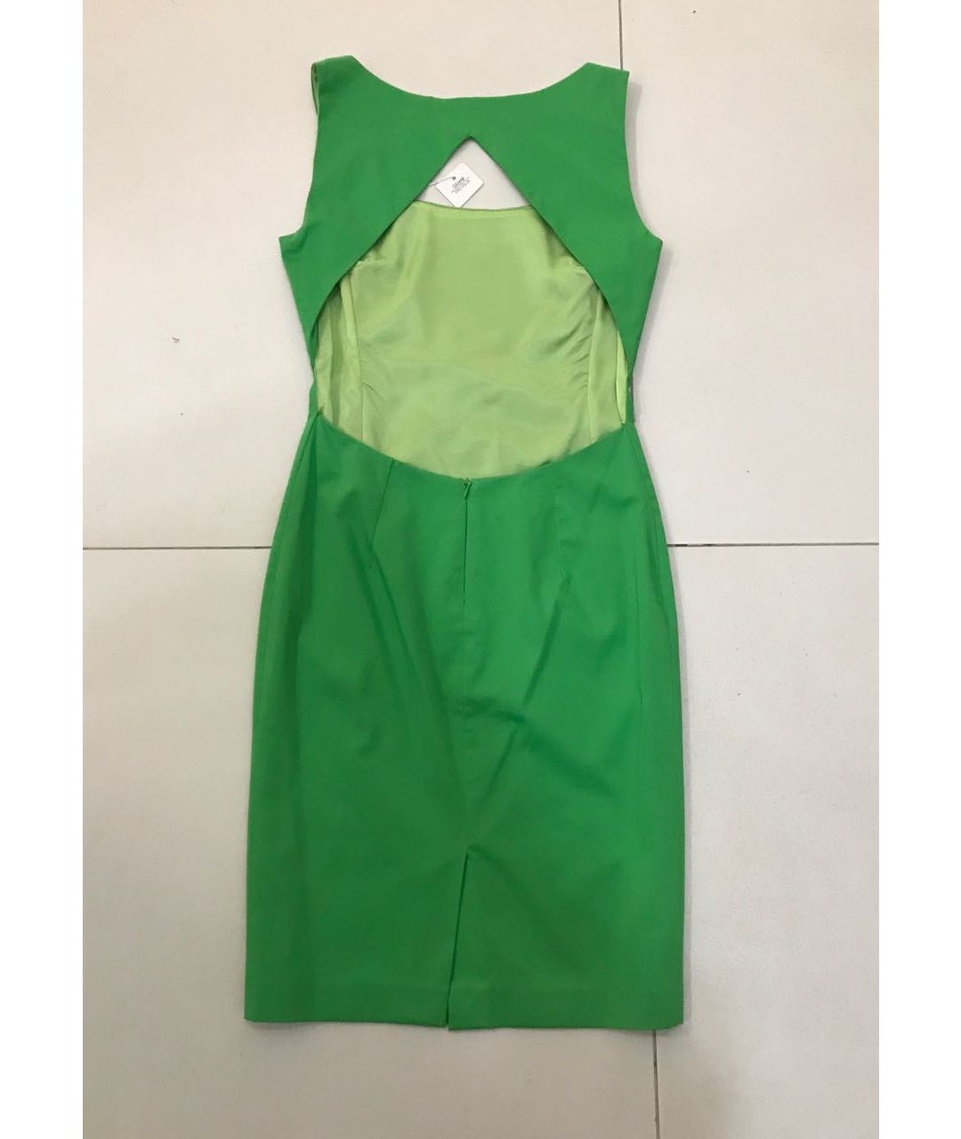 FRANKIE MORELLO Зеленые хлопко-эластановое коктейльное платье, фото 3