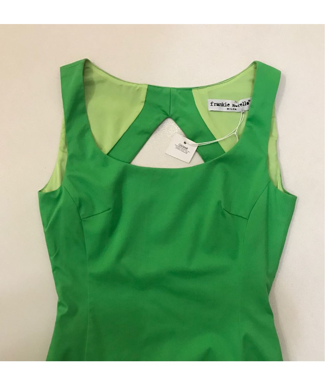 FRANKIE MORELLO Зеленые хлопко-эластановое коктейльное платье, фото 4
