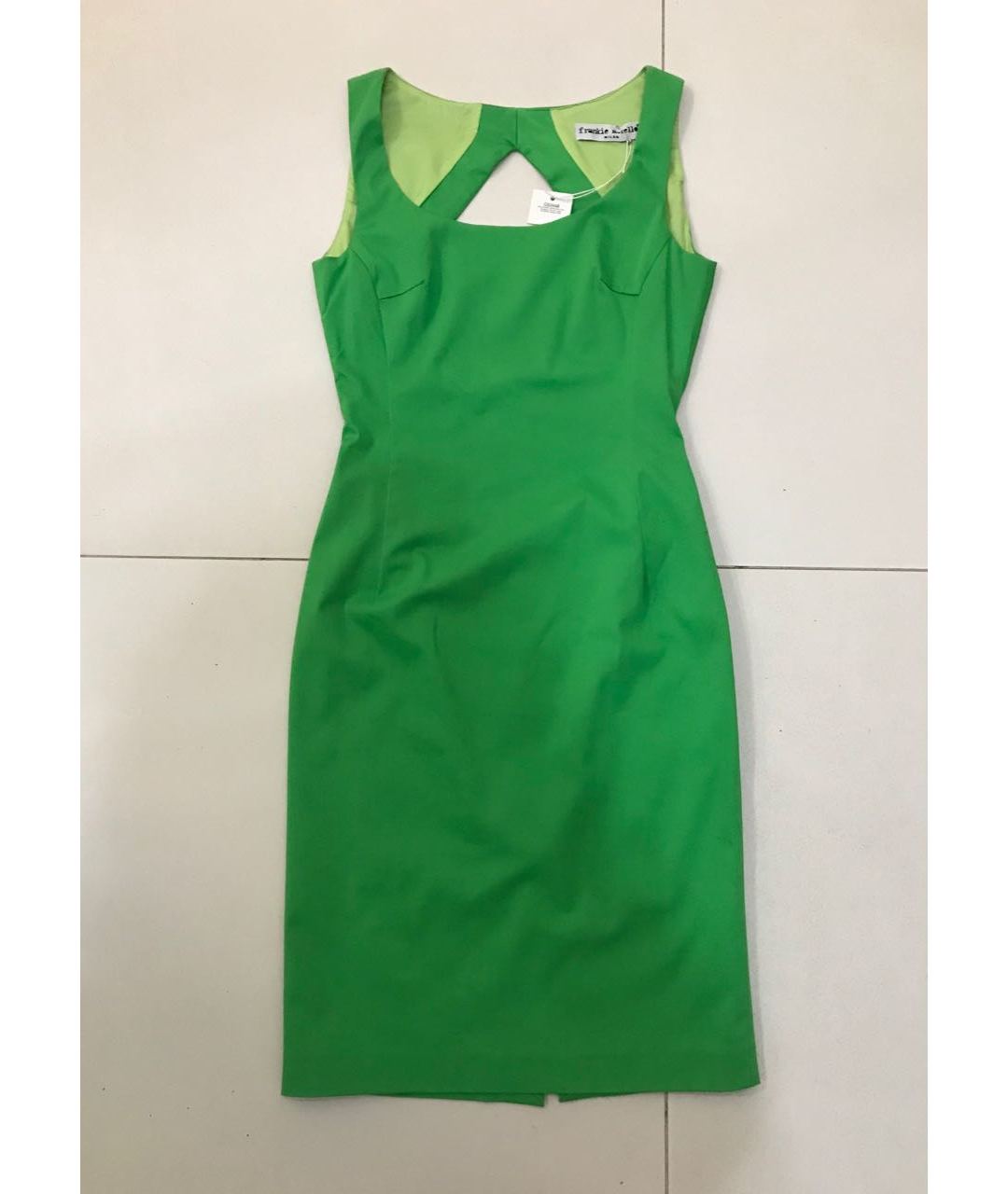 FRANKIE MORELLO Зеленые хлопко-эластановое коктейльное платье, фото 2
