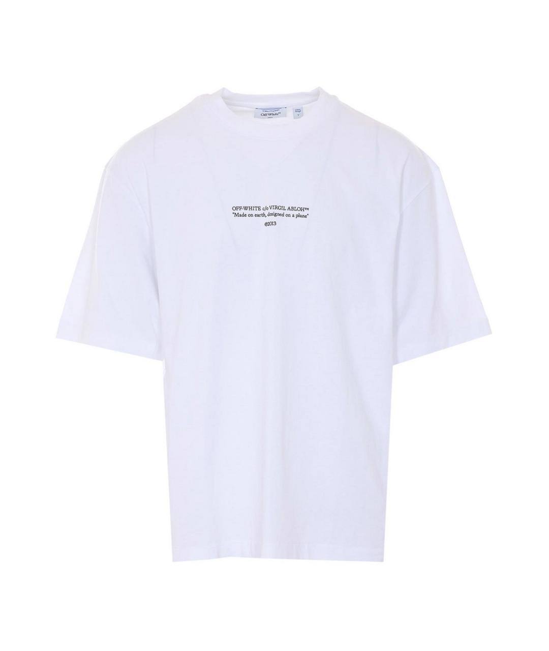 OFF-WHITE Белая хлопковая футболка, фото 1
