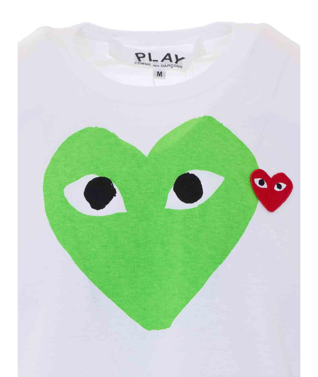 COMME DES GARÇONS PLAY Белая хлопковая футболка, фото 4