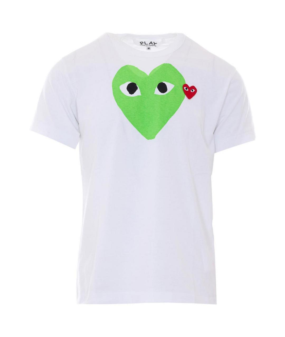 COMME DES GARÇONS PLAY Белая хлопковая футболка, фото 1
