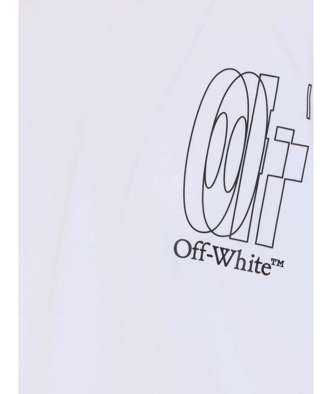 OFF-WHITE Белая хлопковая футболка, фото 3