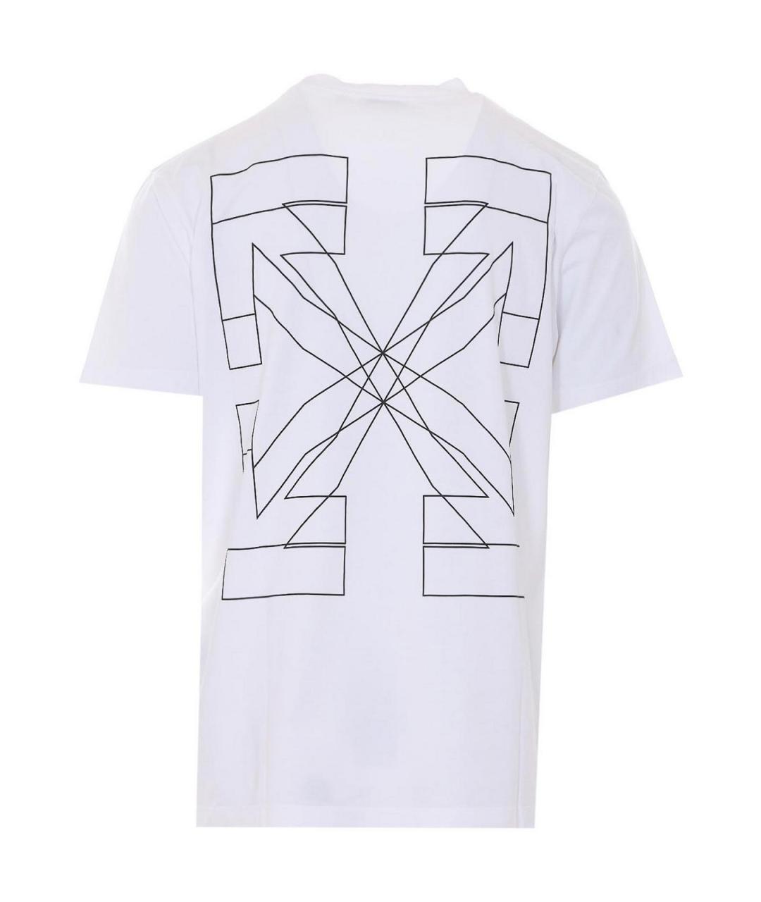 OFF-WHITE Белая хлопковая футболка, фото 2
