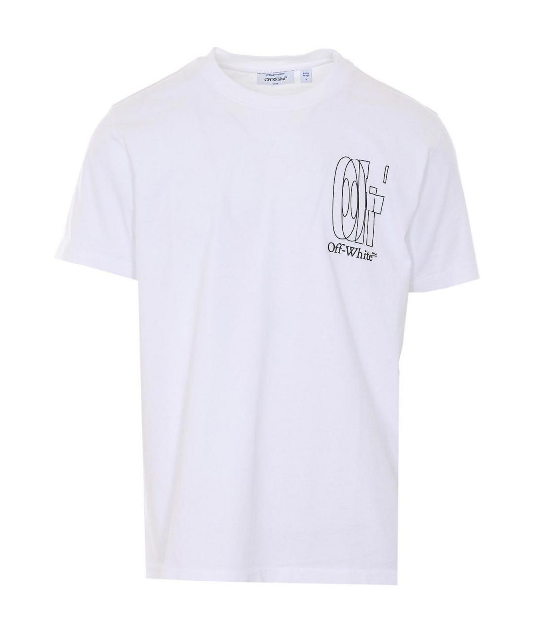OFF-WHITE Белая хлопковая футболка, фото 1