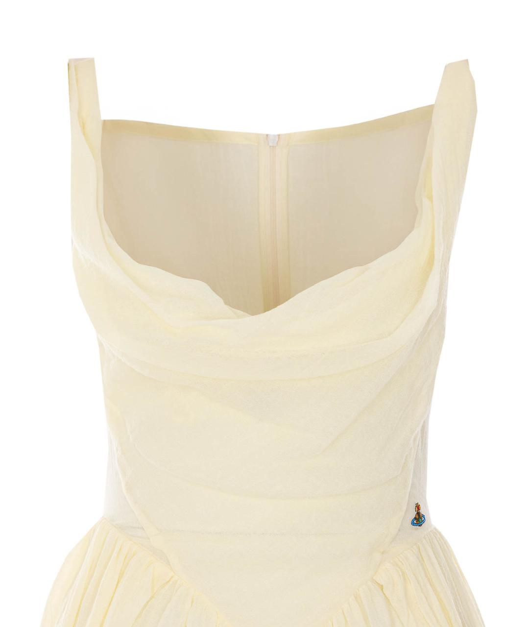 VIVIENNE WESTWOOD Желтое хлопковое повседневное платье, фото 4