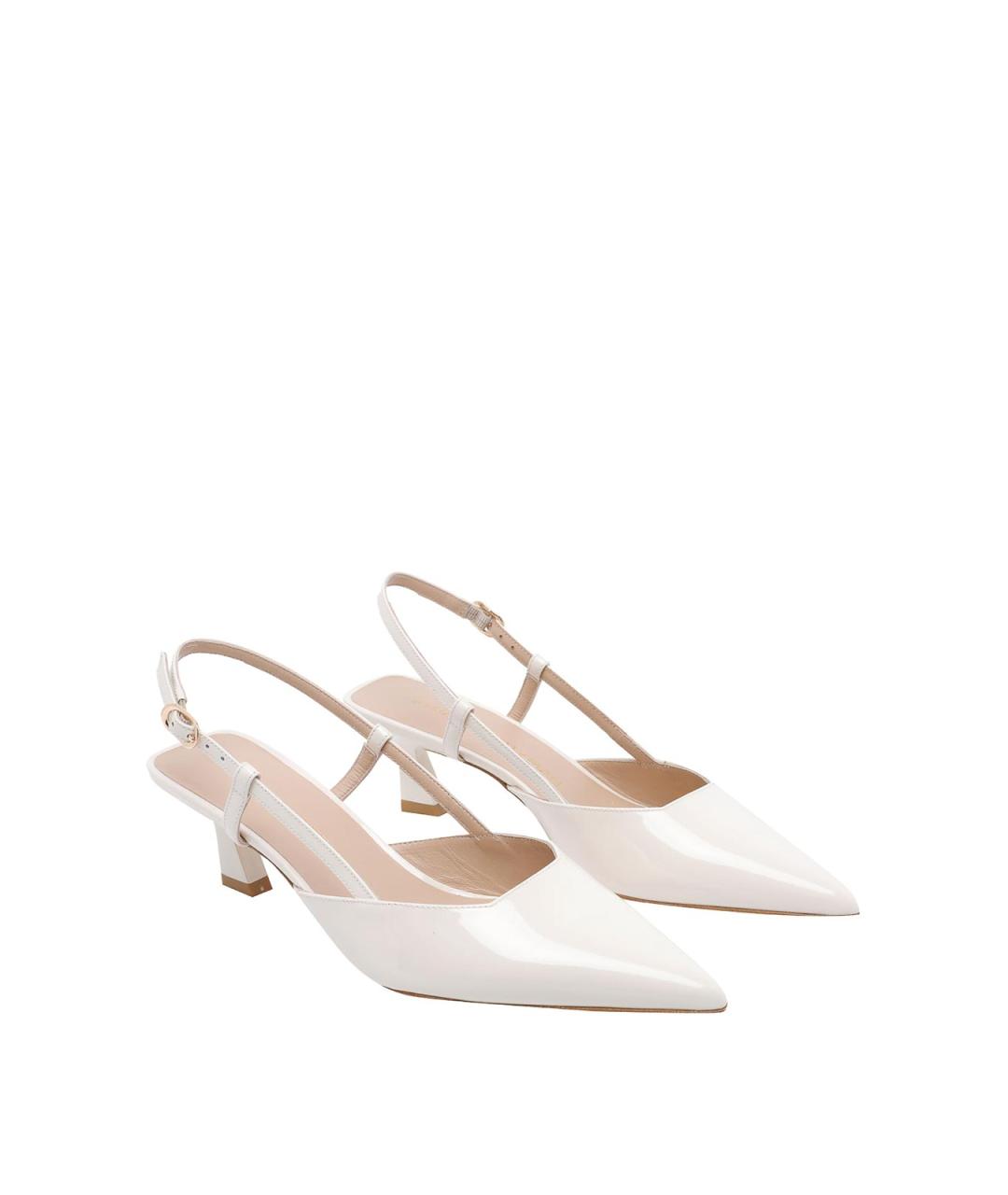 STUART WEITZMAN Белые кожаные туфли, фото 2