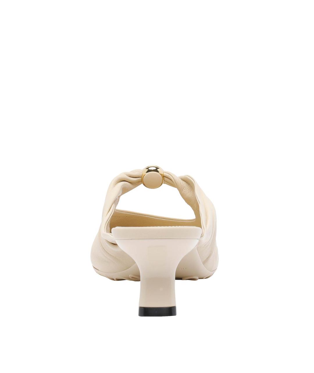 LOEWE Белые кожаные мюли, фото 4