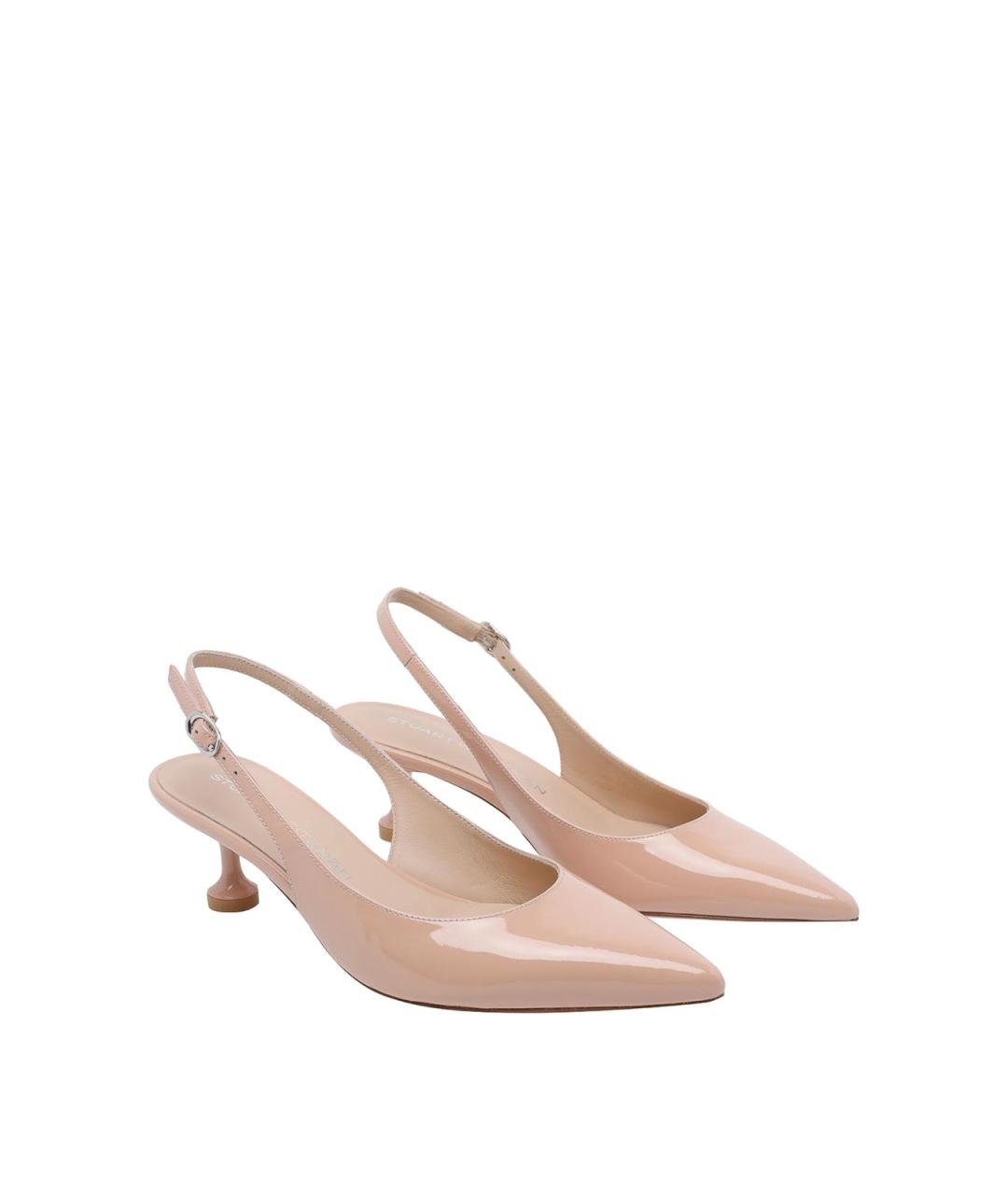 STUART WEITZMAN Бежевые кожаные туфли, фото 2