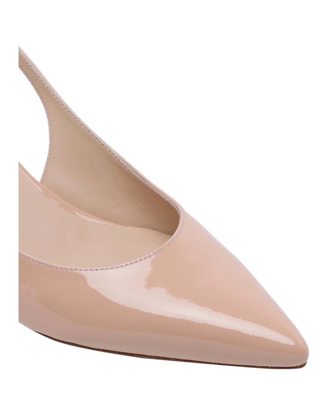 STUART WEITZMAN Бежевые кожаные туфли, фото 4