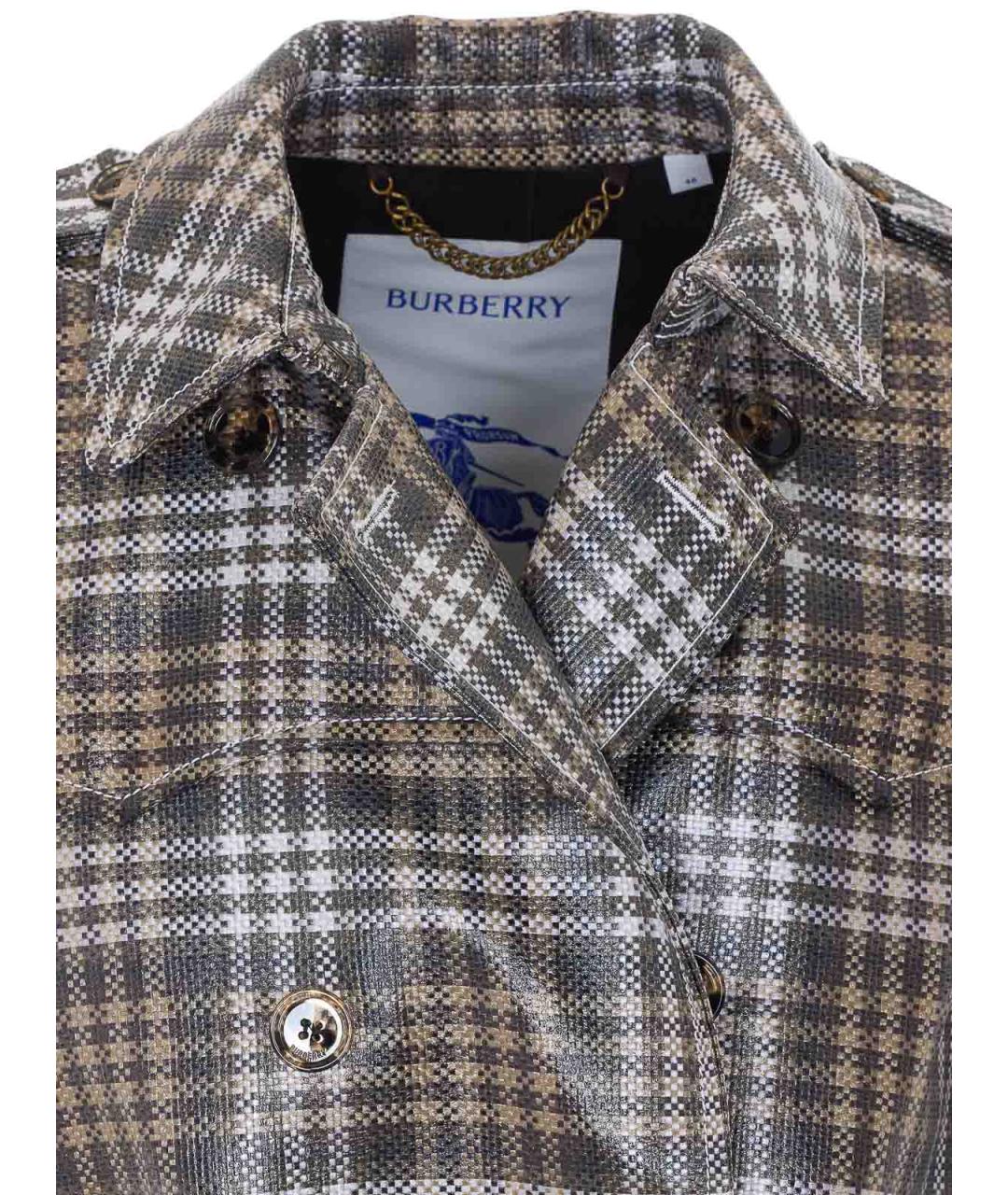 BURBERRY Коричневый полиэстеровый тренч / плащ, фото 4