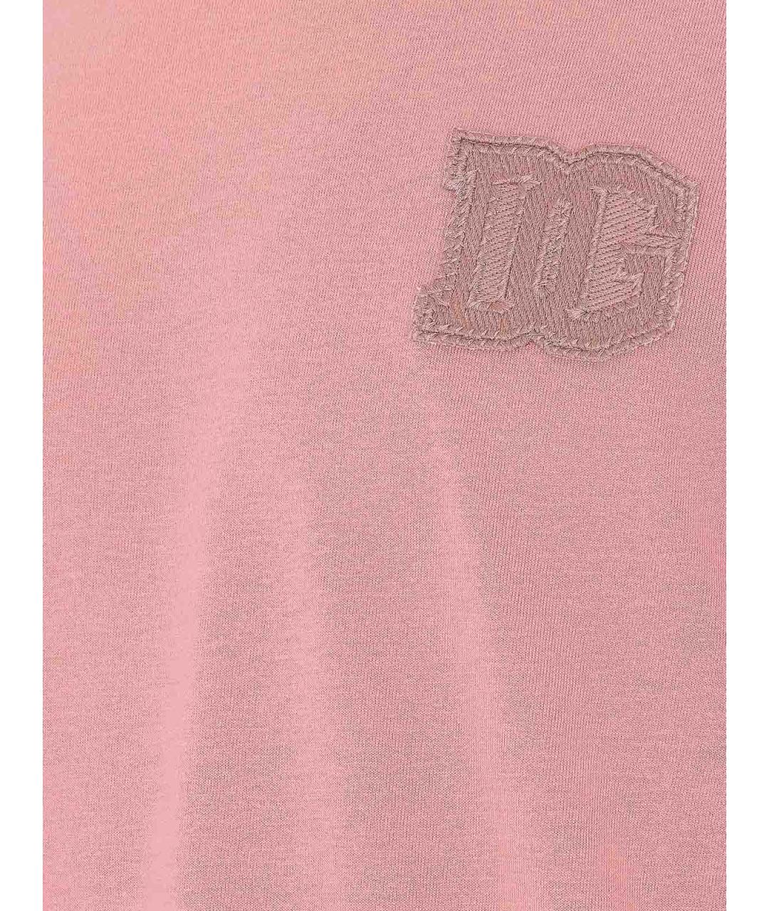 DOLCE&GABBANA Розовая хлопковая футболка, фото 3