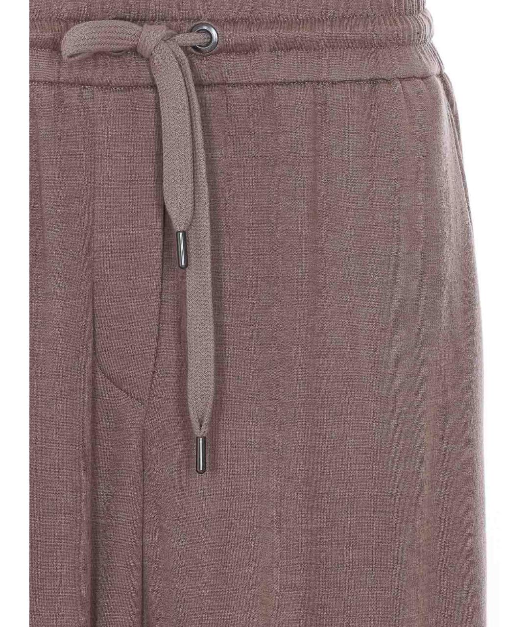 BRUNELLO CUCINELLI Фиолетовые хлопковые спортивные брюки и шорты, фото 4