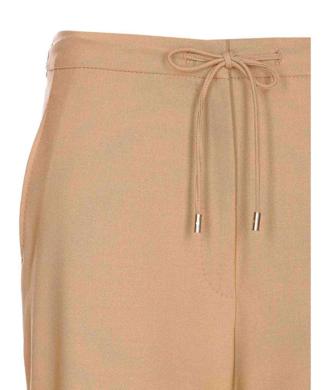 MAX MARA STUDIO Бежевые шерстяные прямые брюки, фото 4