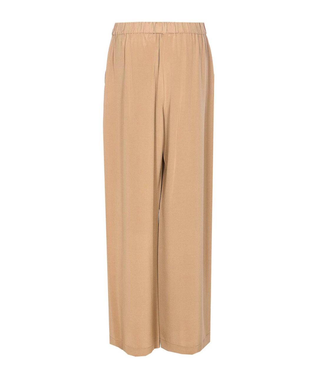 MAX MARA Бежевые шелковые брюки широкие, фото 2
