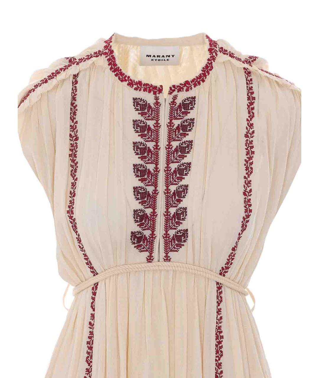 ISABEL MARANT Бежевое хлопковое повседневное платье, фото 4