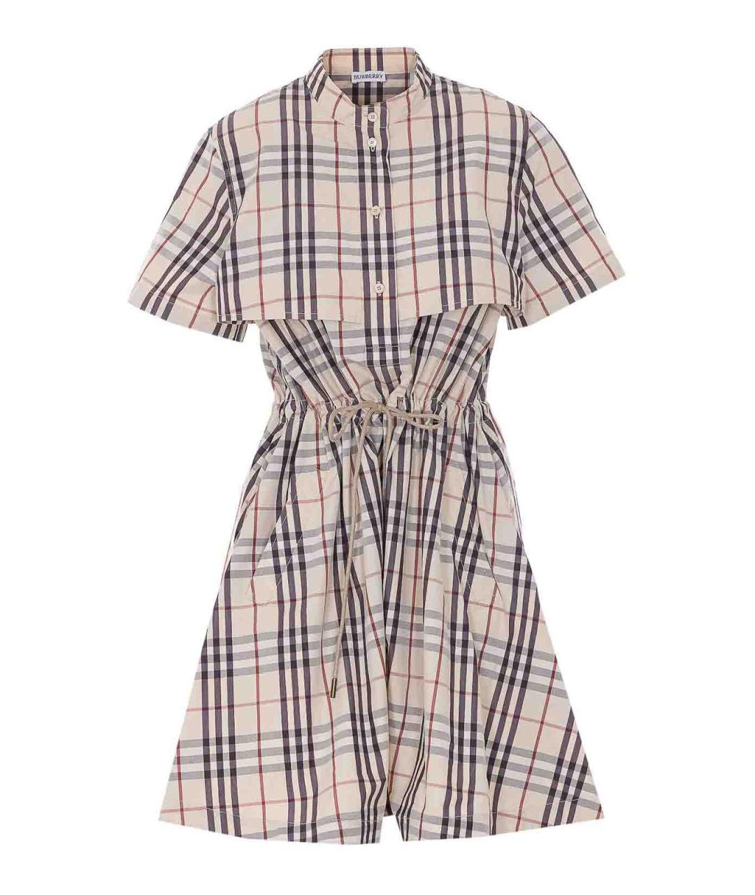 BURBERRY Мульти хлопковое повседневное платье, фото 1