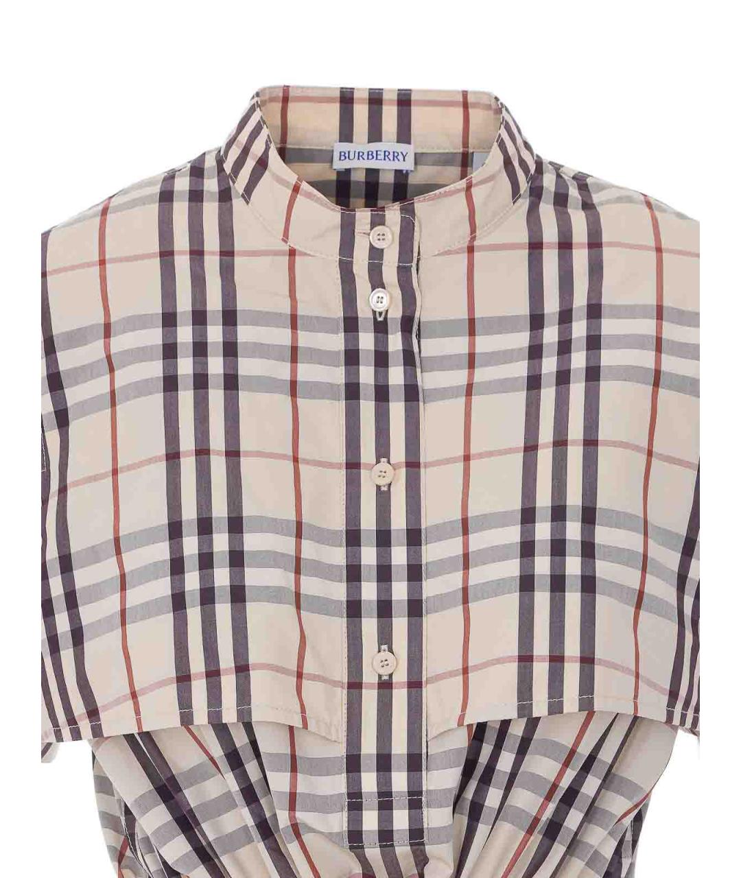 BURBERRY Мульти хлопковое повседневное платье, фото 4