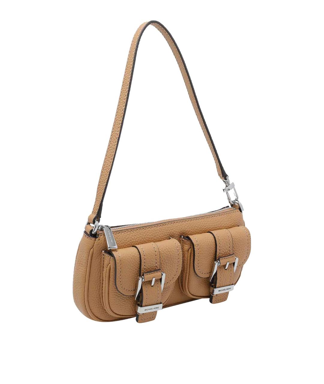 MICHAEL MICHAEL KORS Бежевая кожаная сумка через плечо, фото 2