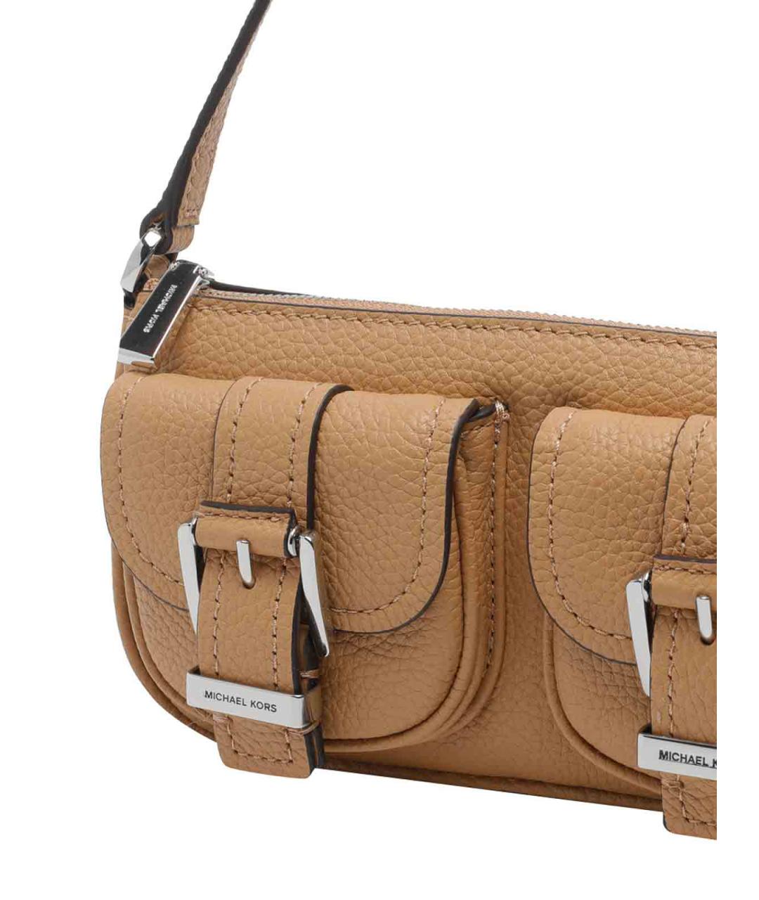 MICHAEL MICHAEL KORS Бежевая кожаная сумка через плечо, фото 4