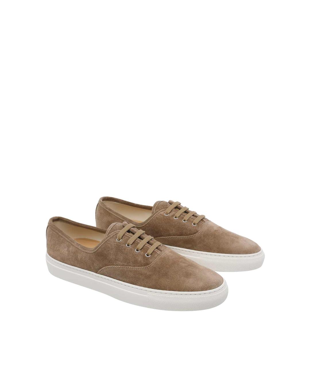 COMMON PROJECTS Бежевые замшевые низкие кроссовки / кеды, фото 2