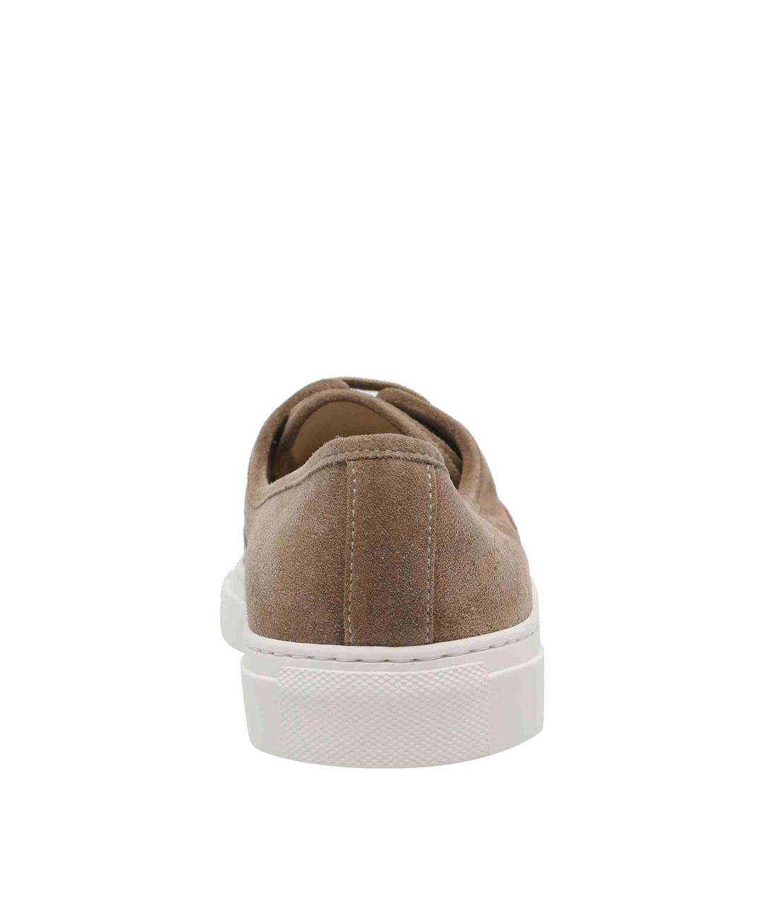 COMMON PROJECTS Бежевые замшевые низкие кроссовки / кеды, фото 4